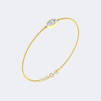 Bracelet station en diamant de laboratoire taille marquise serti clos, 0,50 CTW – Or blanc et rose, couleur E/F, pureté VVS2, Bijoux pour femme