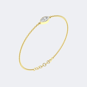 0.50CTW Marquise Bezel-<b>Set</b> Diamond Station Bracelet - Product Image 2