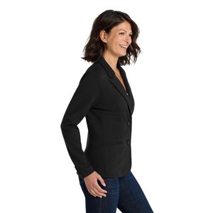 Blazer Entallado para Mujer en Negro con Escudo Bordado en Verde y Dorado, Chaqueta de Traje Formal para Oficina con un Solo Botón, Prenda Elegante - Product Image 3