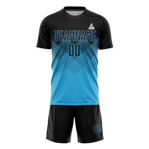 Uniforme de Fútbol, Camiseta y Pantalones Cortos, Diseño Personalizado para Equipos, 100% Poliéster, Cuello en V, Unisex, Personalizable, Secado Rápido, Transpirable - Product Image 2