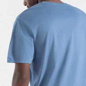 T-shirt blanc uni en coton 100% de qualité supérieure pour homme, col rond, manches courtes, vêtements décontractés d'été pour homme - Product Image 4