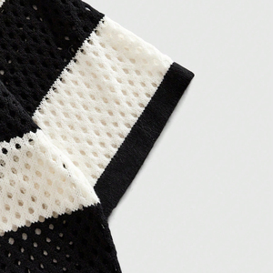 Pochette en maille tricotée personnalisée unie pour chemises homme, anti-plis, respirante, manches courtes, coupe oversize, style streetwear décontracté, 180g - Product Image 4