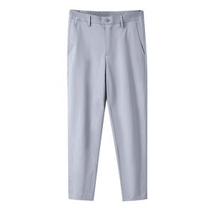 Pantalon Capri Homme Décontracté d'Été en Coton Léger Anti-Boulochage à Taille Élastique Motif Crayon Coupe Slim - Product Image 1