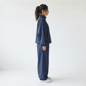 Women Baggy Trackusit Loose Fit Polyester Full Sleeve Half Zipper Front Pocket Wide leg <b>Pant</b> Casual Sports Wear Autumn Wear Set - Product Image 3