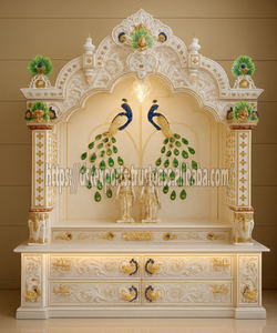 Mandir en bois de teck Dwarkadhish pour la maison, personnalisé, contemporain, moderne, prix d'usine, vente en Australie - Product Image 5