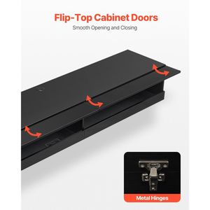 Mobile TV Moderno da Parete da 71 Pollici con Prese di Corrente, Luci LED e 2 Cassetti - Product Image 6