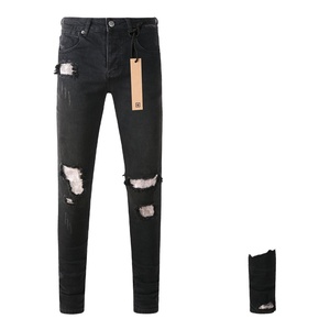 Exclusivos Jeans de Diseñador para Hombre, Corte Recto, Ajustados, Estilo Casual, Tejido Estampado, Ecológicos, Transpirables, para Primavera - Product Image 5