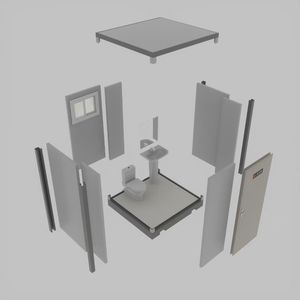 Vente en gros de conteneurs sanitaires modulaires préfabriqués portables d'extérieur, de haute qualité, personnalisables et économiques, pour salles de douche et toilettes mobiles - Product Image 4