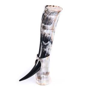 Premium Handmade <b>Drinking</b> <b>Horn</b> With Stand Viking Mug Natural Buffalo <b>Horn</b> For Collectors And Gift Purpose - Product Image 1