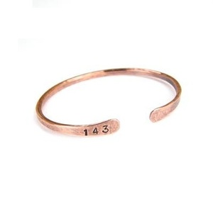 Wholesale High-Polish Copper Gold Open Cuff Smooth Tubular Alloy / Copper Metal Bangle Wristband - Product Image 6