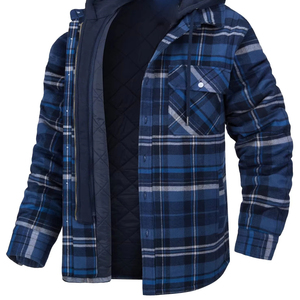 2025 <b>Men's</b> Plaid <b>Flannel</b> <b>Jacket</b> with Stand Collar Windproof and Winter Warm New Style Checked <b>Flannel</b> <b>JACKET</b> for <b>Men</b> - Product Image 5