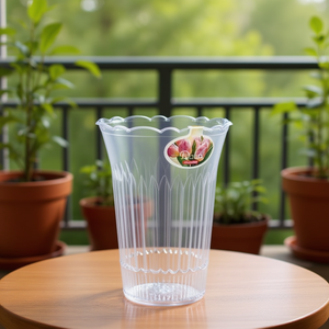 MACETA 15CM Transparente de Plástico, Elegantes Macetas para Uso en Interiores y Exteriores - Product Image 2