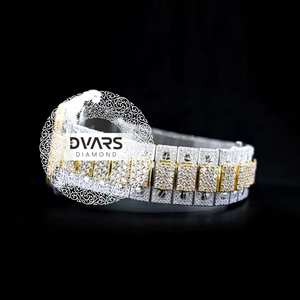 นาฬิกาเพชรโมอิสซาไนต์ VVS ขายดี รุ่นอัตโนมัติเต็มรูปแบบ สีโรสไวท์ ประดับเพชรหรูหรา สไตล์ฮิปฮอป - Product Image 3