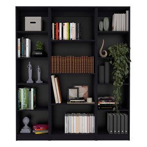 Set da soggiorno 3 pezzi nero con 3 eleganti librerie - Product Image 2
