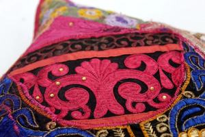 Housse de coussin Boho Coussin indien | Oreiller patchwork décoratif coloré - Product Image 4