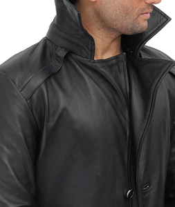 Abrigo de Cuero para Hombre, Chaqueta Larga de Cuero PU de Primera Calidad, Prenda Exterior Elegante para Invierno, Ajuste Cómodo, Ropa de Moda Casual para Hombre - Product Image 5