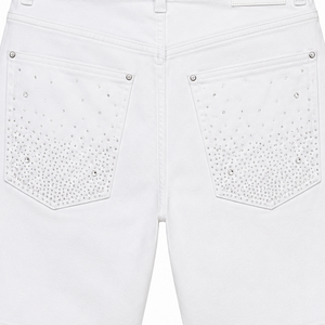 Short en jean personnalisé avec strass, haute qualité, nouveau style vintage tendance, tenue d'été unisexe, confort optimal - Product Image 4