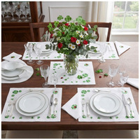 Ensemble de sets de table et de serviettes en lin 100% lavable, broderie personnalisée en gros, décoration de table pour la maison, les restaurants, les mariages et les événements