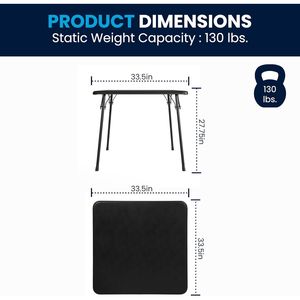 Madelyn 33.5'' Square Multipurpose Card <b>Table</b> with Comfortable Padded Vinyl Top for Various Purposes - Product Image 4