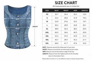 Denim Sleeveless Corset <b>Top</b> Rivet Decoration O-Neck Button Closure Eco-Friendly Breathable Elegant Sweet Style Spring Women's - Product Image 5
