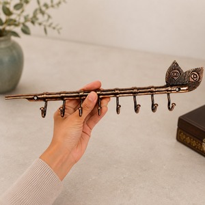 SHUBHAM Modern Rectangle Decorative <b>Wall</b> <b>Mounted</b> Key Hook <b>Rack</b> Bronze Finish Metal <b>Coat</b> Hanger Organizer for Entryway Bathroom - Product Image 2