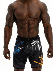 Shorts de bain pour hommes personnalisés en polyester, séchage rapide, cordon de serrage élastique, imprimé, légers, fabrication OEM - Product Image 5