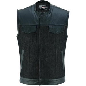 Custom <b>Men's</b> Genuine Leather Motorcycle Club <b>Vest</b> Quilted Biker Riding Waistcoat Premium Cowhide Leather Zip <b>Vest</b> - Product Image 4