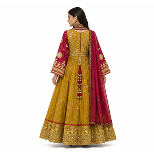 High Quality Women Solid Color Embroidered Vintage Kuchi Highly Customizable Quality Modern Fashion Afghan Kuchi <b>Dress</b> - Product Image 2