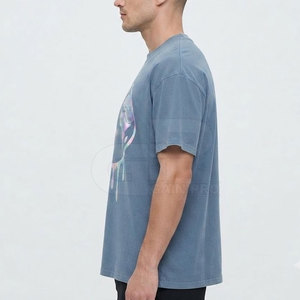Camiseta cómoda con estampado reflectante para hombre, camiseta de algodón de primera calidad, informal, de manga corta, para verano, uso diario, moda - Product Image 5