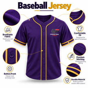 Maillot de baseball classique avec motifs rayés traditionnels, boutons sur le devant et coupe athlétique décontractée pour un style sportif authentique - Product Image 6