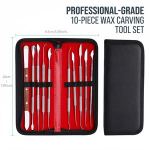 10pcs/<b>set</b> Metal Manual Dental Wax Carving Tools Spatula <b>Plaster</b> Knife Practical Versatile Teeth Whitening Kit Dentistry - Product Image 3