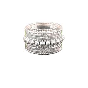 Anillo de cuentas de banda ancha bohemia de Plata de Ley 925 estilo de diseñador clásico - Product Image 1