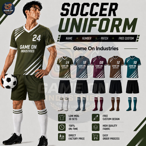Ropa Deportiva para Equipos Directo de Fábrica, OEM y ODM, Transpirable, Diseño Personalizado Gratuito, Conjunto Completo de Uniforme de Fútbol Sublimado con Camiseta y Pantalones Cortos - Product Image 4