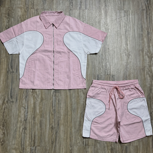 ชุดเสื้อแขนสั้นมีซิปและกางเกงขาสั้น Rexfit Sports สำหรับผู้ชาย ชุดลำลองน้ำหนักเบาสำหรับฤดูร้อน สไตล์สตรีทแวร์ ชุดเซ็ตสองชิ้น ชุดลำลองแบบสั่งทำพิเศษ - Product Image 1