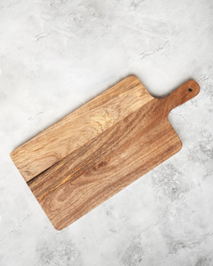 Tabla de cortar rectangular de madera ecológica hecha a mano con mango, 1.5 cm de grosor, tabla de picar con acabado liso y veta natural, bandeja para servir - Product Image 6