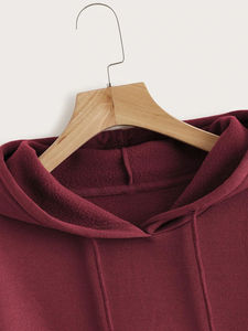 Sudadera con Capucha para Mujer, Cálida, de Forro Polar, con Bolsillo Tipo Canguro, Cómoda, Informal, de Manga Larga para Invierno - Product Image 6