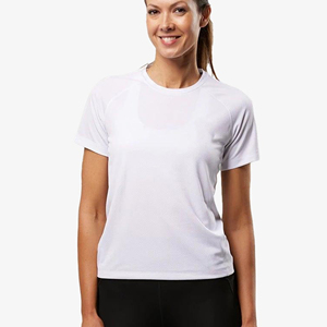 Camiseta Personalizada para Mujer, Lisa, de Manga Corta, Cuello Redondo, Informal, Estilo Urbano, Mezcla de Algodón - Product Image 1