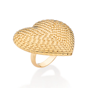 Anillo de Cóctel en Forma de Corazón para Mujer, Chapado en Oro de 18K, con Circonita Cúbica, Micro Pavé, Joyería Glamorosa de Moda, Regalo para el Día de San Valentín - Product Image 4