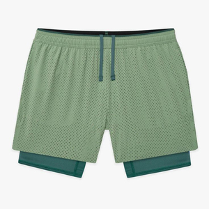 2-in-1 Quick Dry Mesh Running Shorts for Men with Phone Pocket Zipper Back Double <b>Layer</b> Athletic Gym Training Shorts - Product Image 1