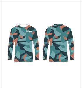 T-shirt à manches longues pour homme Ferocious Clothing, imprimé camouflage, séchage rapide, coupe sportive, col rond, tricoté, haut de performance - Product Image 1