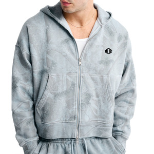 Unisex Printed Zip Hoodie Set Custom Botanical Pattern Fleece Sweatshirt Jogger Co Ord Casual Streetwear OEM <b>Tie</b>-<b>Dye</b> <b>Hoodies</b> USA - Product Image 4