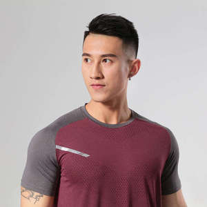 Camiseta Deportiva de Alta Elasticidad para Correr al Aire Libre, Transpirable, Ajustada, de Manga Corta para Hombre - Product Image 2