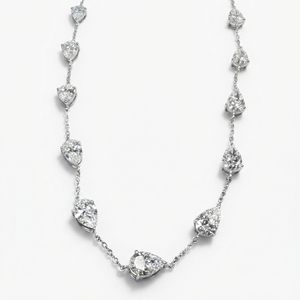 Magnificent 14.00 CT Pear Lab Grown Diamond <b>Necklace</b> in 14K White Gold for Women - Product Image 1