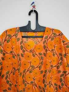 Robe kaftan en coton imprimé floral indien faite à la main, style kimono, vêtements de détente - Product Image 6