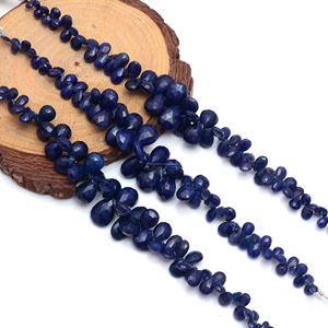 Cuentas de Zafiro Azul Natural Premium, Forma de Pera Facetada, Certificadas por Terceros, para la Elaboración de Joyas, Pulseras y Collares - Product Image 4