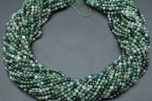 Cuentas Redondas Facetadas de Ágata Musgosa Natural de 2mm y 3mm, Cuentas de Piedras Preciosas Sueltas para Joyería DIY y Fabricación de Pulseras al por Mayor - Product Image 4