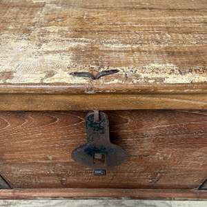 Reclaimed Teak Lift Top <b>Console</b> <b>Table</b> Rustic Solid Wood Entryway Storage Trunk Hallway <b>Sofa</b> Stand Farmhouse Living Room - Product Image 6