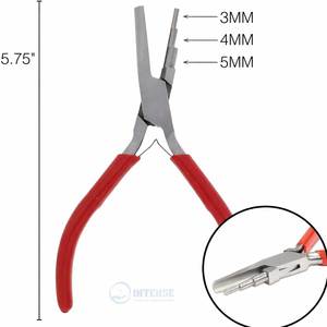 Alicates cóncavos huecos de 3 pasos para crear bucles de 3, 4 y 5 mm, herramienta de doble resorte de acero inoxidable de 6 pulgadas para doblar alambre y joyería DIY - Product Image 4
