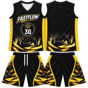 Uniforme de basket-ball pour hommes avec logo imprimé sur mesure, réversible, à séchage rapide, tailles plus grandes, respirant, vêtements de sport - Product Image 2