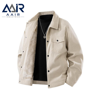 Veste chauffante vintage en velours côtelé noir pour homme AAIR Industries, col rabattu, boutonnée, décontractée, automne - Product Image 3